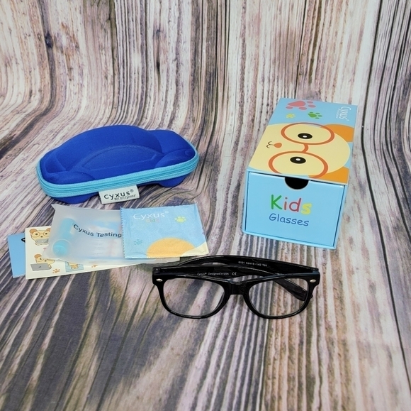 CYXUS Blue Light Blocking Kids Age 4-8 Black Computer Glasses - Picture 3 of 16